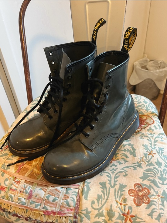 Dr. Martens Shoes - Dr. Martens Olive Green 8-Eye Leather Boots